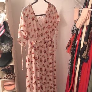 Floral maxi dress pink